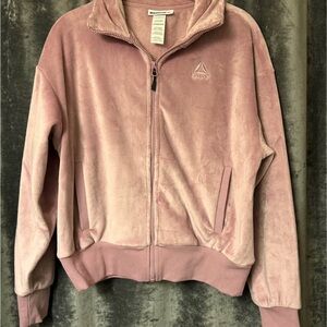 Reebok Women's Cozy Dusty Rose Plush Zip-Up Jacket